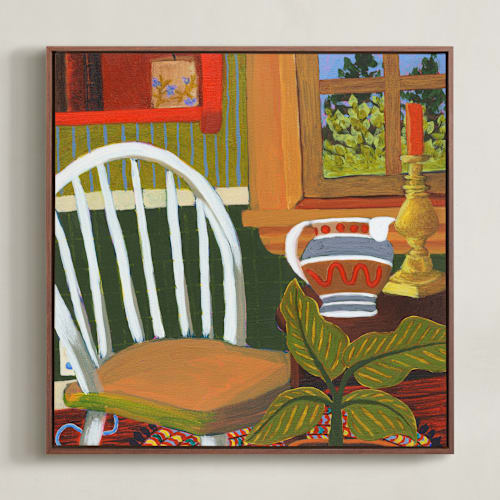 This is a yellow ochre art by Arrin Kartel called cozy home