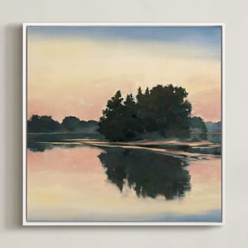This is a peach reflection art by Stephanie Goos Johnson called mist of time ii