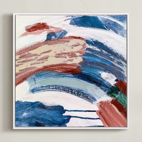 This is a indigo + orange art by Mary Gaspar called yin & yang ii
