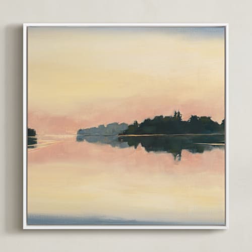 This is a peach reflection art by Stephanie Goos Johnson called mist of time i