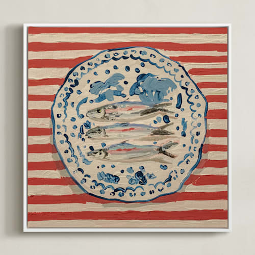 This is a french blue art with standard by Lisa Grizaniuk called fish trio 2