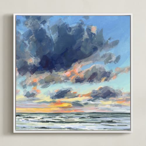 This is a sky blue art by Kelly Johnston called rolling through