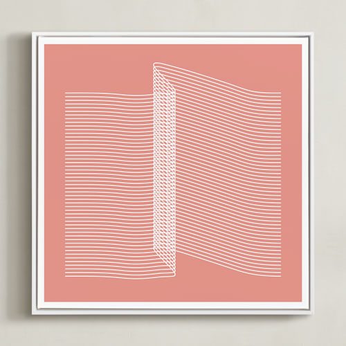 This is a coral pink art by Marco Berrios called pink and lines rigth