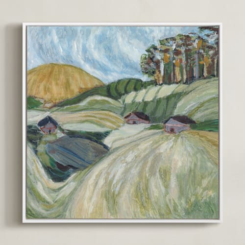 This is a irish greens art with standard by Mary Gaspar called the burren