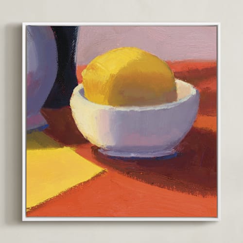 This is a lemon yellow art by sue prue called squeeze