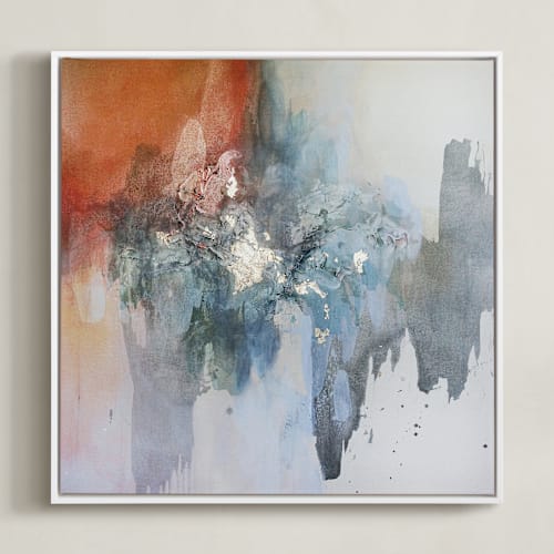 This is a glacial blue art by Christine Olmstead called don't stop making mistakes