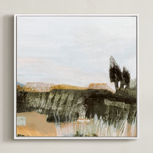 This is a pale blue art by Mande Calhoun called hudson (triptych) iii