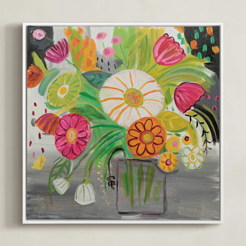 This is a bright pink art by FARIDA ZAMAN called matisse florals