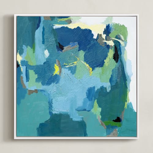 This is a teal blue art with standard by Owen Design Studio called spring arrives