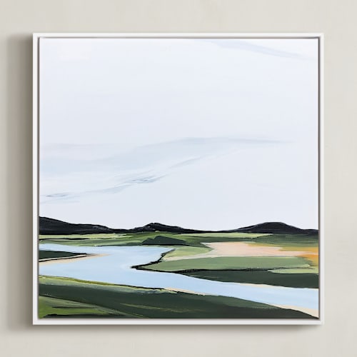This is a emerald green art by Rebecca King called county road river bank