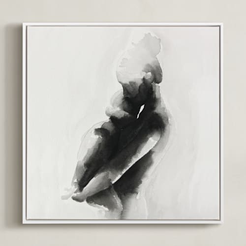 This is a black art by Kate Ahn called mother embrace square