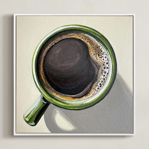 This is a deep roast and olive art by Amber Piacentine called morning coffee