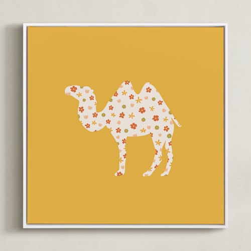 This is a marigold kids wall art by Ellen Schlegelmilch called happy camel