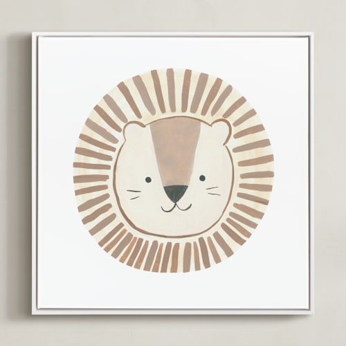 This is a brown art by Teju Reval called animal faces 1