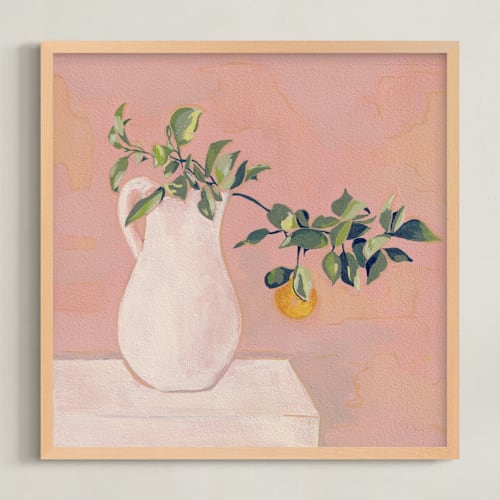 This is a coral pink art by Carolyn Hunt called orange branch