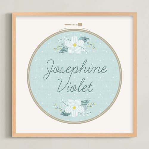 This is a sky personalized art for kids by Carolyn Kach called embroidery name