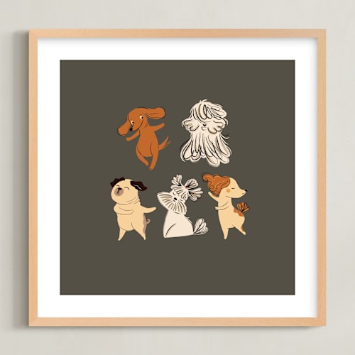 This is a shadow kids wall art by Vivian Yiwing called pups