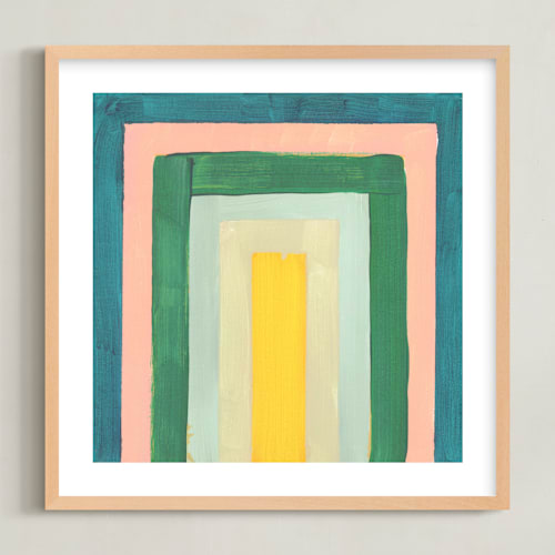 This is a turquoise kids wall art with standard by Lindsay Megahed called rainbow twist 2