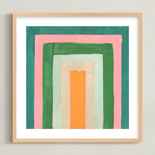 This is a sunset kids wall art by Lindsay Megahed called rainbow twist 2