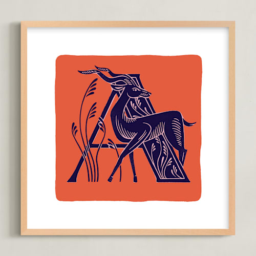 This is a coral kids wall art with standard by Lia Geeter called animal alphabet 1