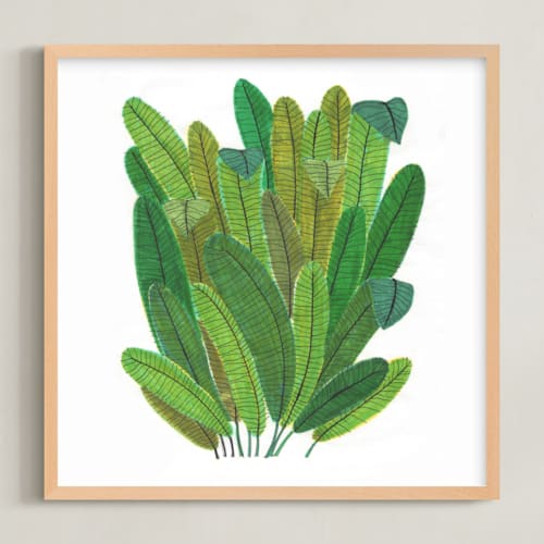 This is a vibrant green art by Madeline Trait called green leaf bouquet