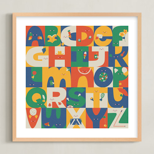 This is a picnic nursery wall art with standard by Ampersand Design Studio called alphabet characters