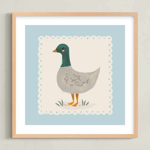 This is a baby blue nursery wall art with standard by Karidy Walker called country collection 3