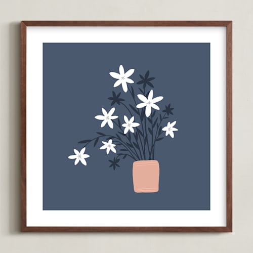 This is a midnight kids wall art by Betsy Siber called wildflower bunch
