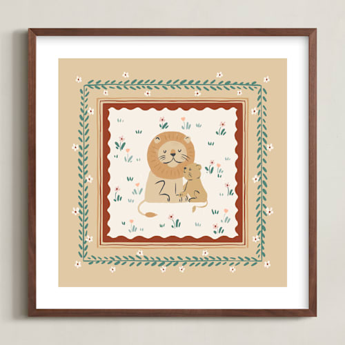 This is a vintage tan nursery wall art with standard by Dominika Godette called vintage safari 3