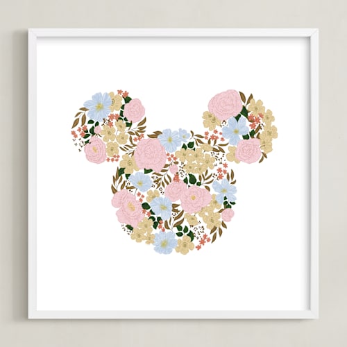 This is a peony disney art by Leah Bisch called mickey's garden