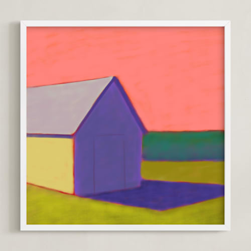 This is a salmon pink art with standard by Carol C. Young called salmon skies