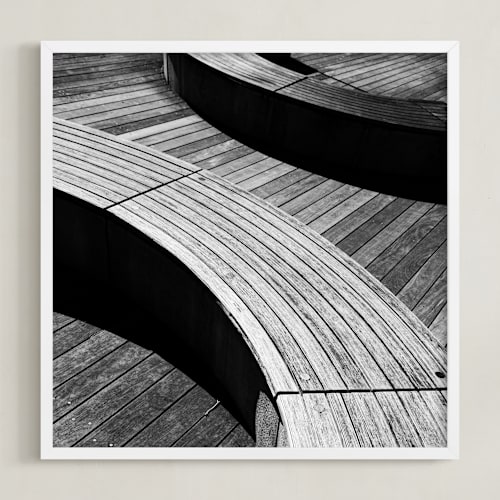 This is a tonal grey art by Van Tsao called curve bench geometric iii