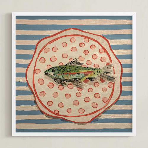 This is a french blue art with standard by Lisa Grizaniuk called fish trio 3