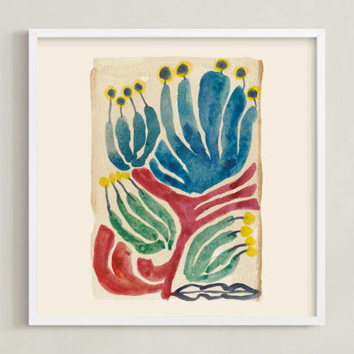 This is a brick red art with standard by Catilustre called magical plants n.2