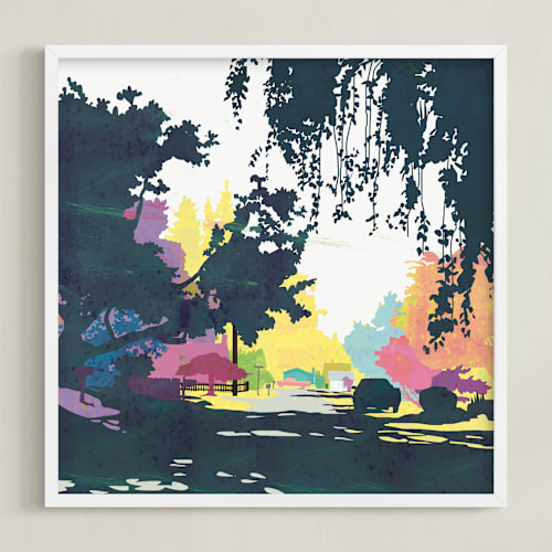 This is a grey blue art with standard by lisa Mundorff called 37th street 2