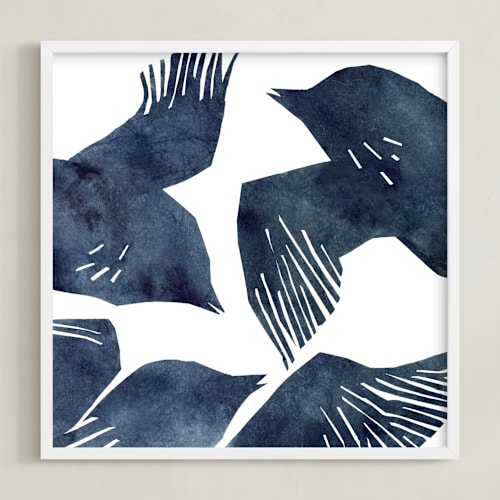 This is a indigo blue art by Mia Posada called indigo flight