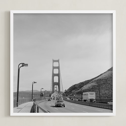 This is a black and white art with standard by Austin Warnock called golden gate bridge