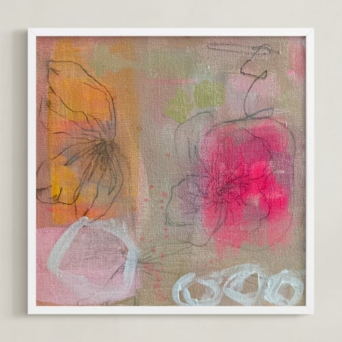 This is a sherbet orange art by Nicole Simms called sherbet garden