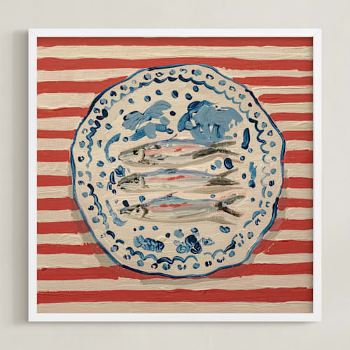 This is a french blue art with standard by Lisa Grizaniuk called fish trio 2