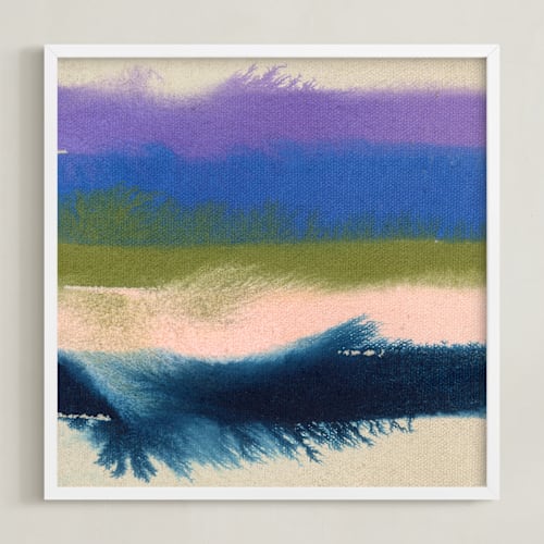 This is a indigo ocean art with standard by Christina Flowers called sunny days and crashing waves 2