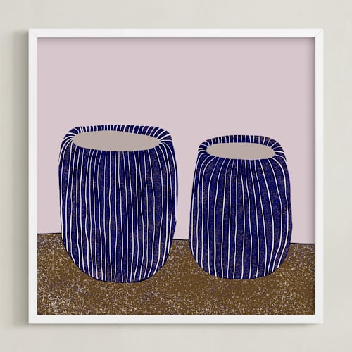 This is a deep dark blue art by Danushka Abeygoda called benevolent ceramics i