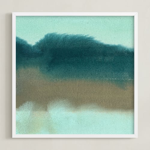 This is a seafoam green art with standard by Christina Flowers called island surf day and night 1