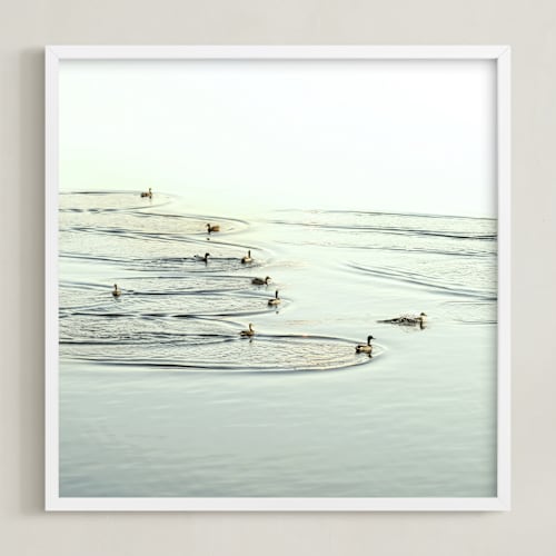 This is a lake art by Debra Pruskowski called soft landing