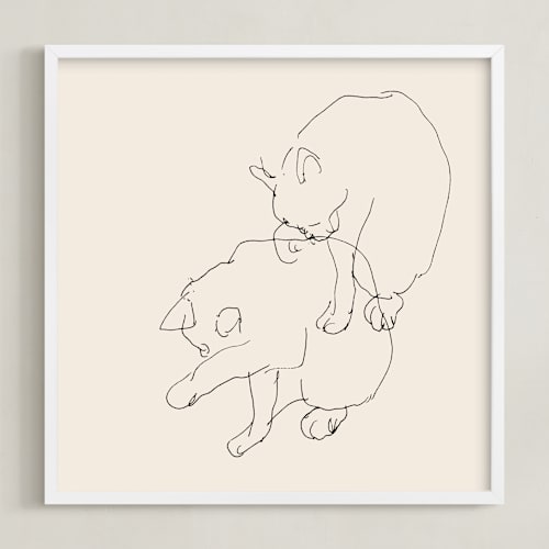 This is a black and champagne art by Catilustre called sketches after cat iv