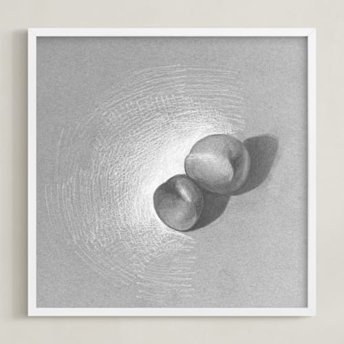 This is a silver art by Meghan Lacey called two peaches