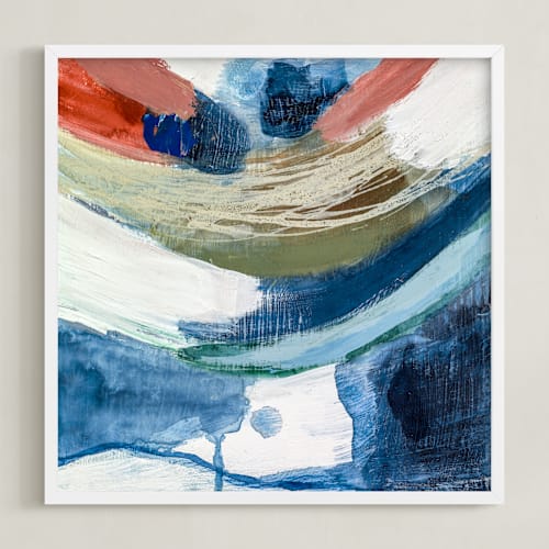 This is a indigo + orange art by Mary Gaspar called yin & yang i