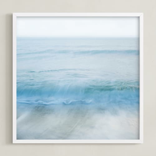 This is a ocean blue art by Jacquelyn Sloane Siklos called standing by the ocean, dreaming