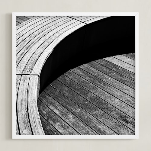 This is a tonal grey art by Van Tsao called curve bench geometric i