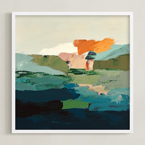 This is a navy blue art with standard by Caryn Owen called mauna loa