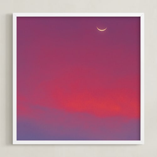 This is a elegant purple art by James Derit called crescent moon and purple skies